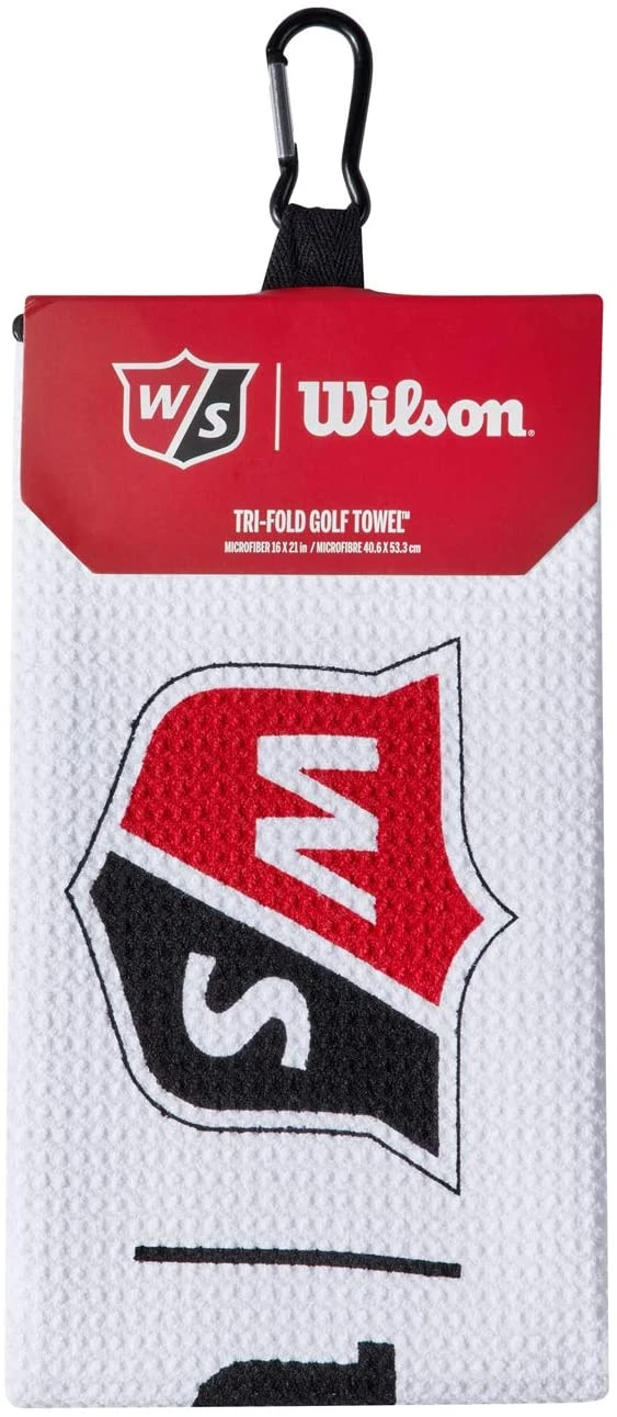 Wilson Staff Tri-Fold Waffle Golf Towel - White - 16" X 21" 1 Wilson Staff Tri-Fold Waffle Golf Towel - White - 16" X 21"