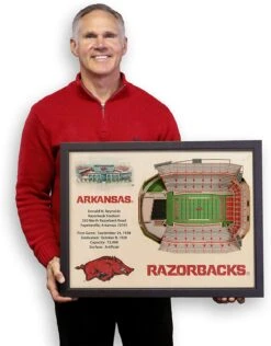 YouTheFan! NCAA 25-Layer StadiumView Wall Art -Tour Edge Store ArkansasRazorbacks3