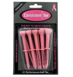 Consistent Tee Golf Tees 10 Pack - 3.25" 12 Consistent Tee Golf Tees 10 Pack - 3.25" -Tour Edge Store Consistent Tee Pink Color