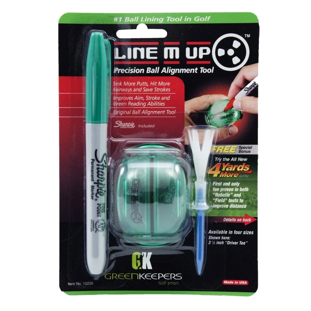 Green Keepers Line M Up Golf Ball Alignment Tool W/ Bonus 1 Green Keepers Line M Up Golf Ball Alignment Tool W/ Bonus