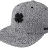 Lucky Flat Bill Black Clover Snapback Hat