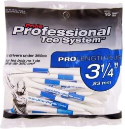 Pride Professional Tee System ProLength Golf Tees -Tour Edge Store PTS ProLength Blue 15ct 3.25