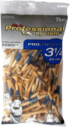 Pride Professional Tee System ProLength Golf Tees -Tour Edge Store PTS ProLength Natural Wood Yellow 3.25 75ct