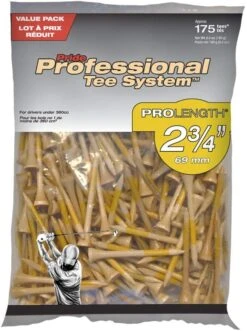 Pride Professional Tee System ProLength Golf Tees -Tour Edge Store PTS ProLength Natural Yellow 2.75 175