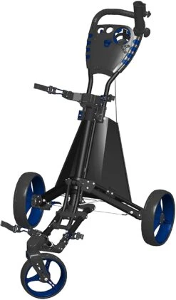 Spin It Golf Easy Drive 3-Wheel Push Cart -Tour Edge Store SpinItEasyDriver BlackBlue