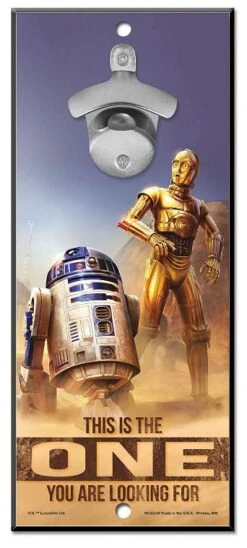 WinCraft Star Wars Bottle Opener 13" X 5" Wooden Signs -Tour Edge Store Star Wars bottle opener R2D2 ONE