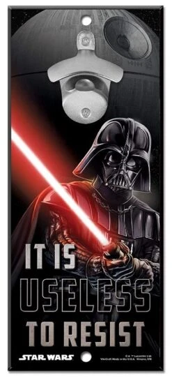 WinCraft Star Wars Bottle Opener 13" X 5" Wooden Signs -Tour Edge Store Star Wars bottle opener Vader Episode 4