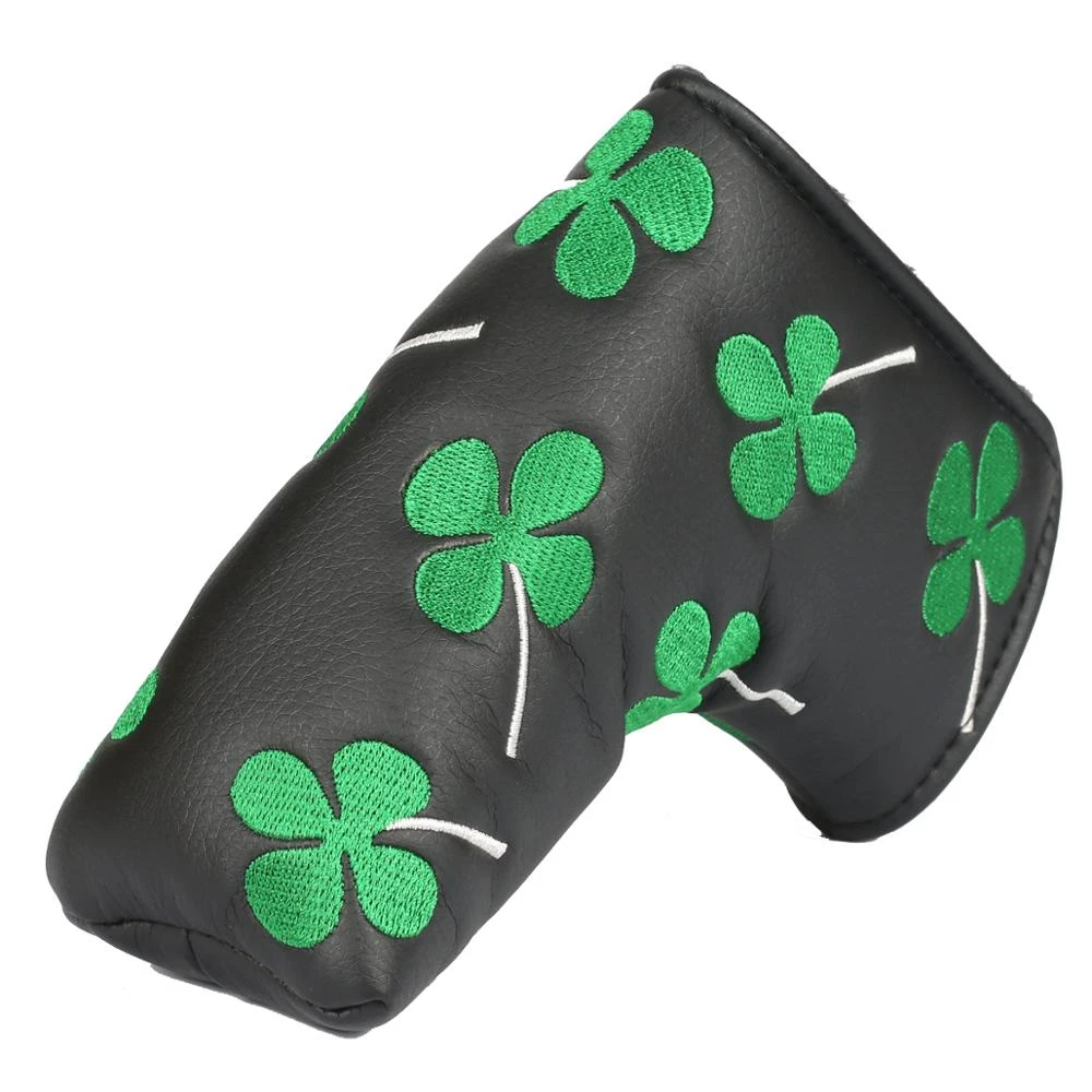 Volf Golf Black Synthetic Leather Shamrock Putter Cover 2 Volf Golf Black Synthetic Leather Shamrock Putter Cover - Image 2