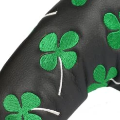 Volf Golf Black Synthetic Leather Shamrock Putter Cover 11 Volf Golf Black Synthetic Leather Shamrock Putter Cover -Tour Edge Store VolfGolfHeadcovers BlackShamrockBladePutter5