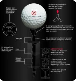 Zero Friction Lock N Drive 3-Prong Golf Tees (3-1/4 Inch, White, Pack Of 18) -Tour Edge Store Zero Friction Lock N Drive 3